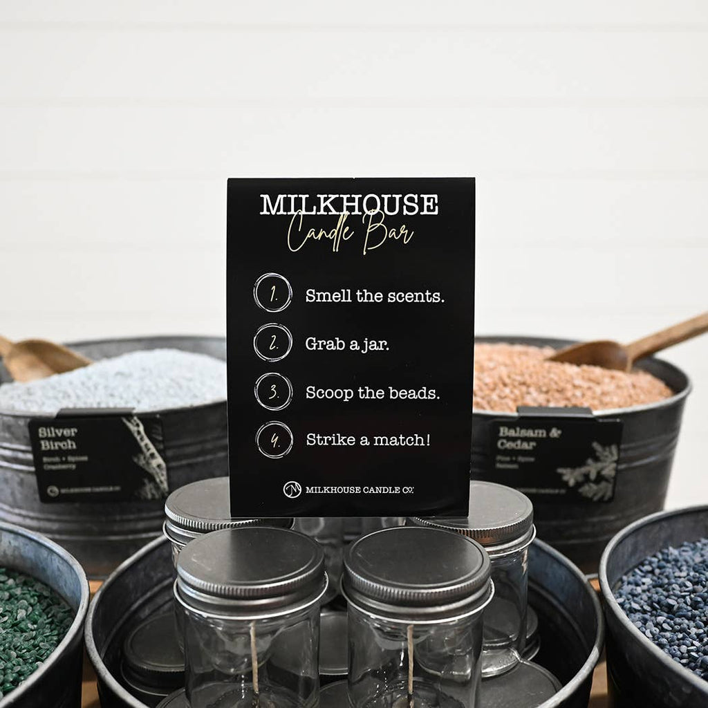 Candle Bar Table Tent Instruction Sign – Shelf Talker