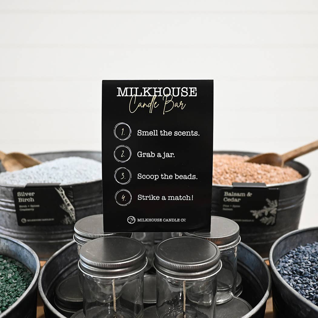 Candle Bar Table Tent Instruction Sign – Shelf Talker