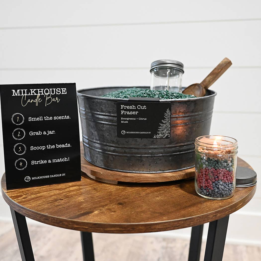 Candle Bar Table Tent Instruction Sign – Shelf Talker