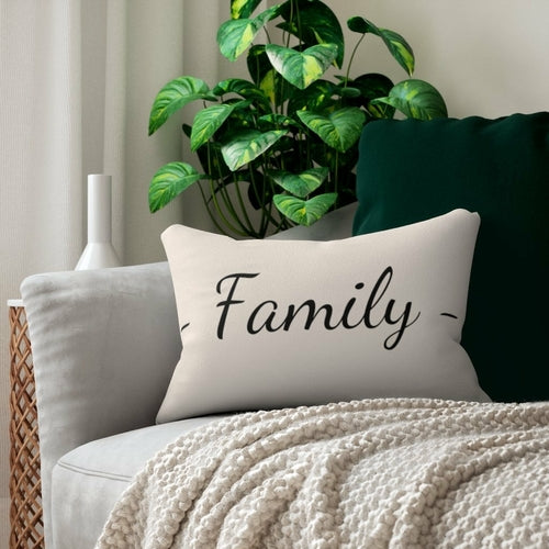 Decorative Lumbar Throw Pillow - Family - Beige Black